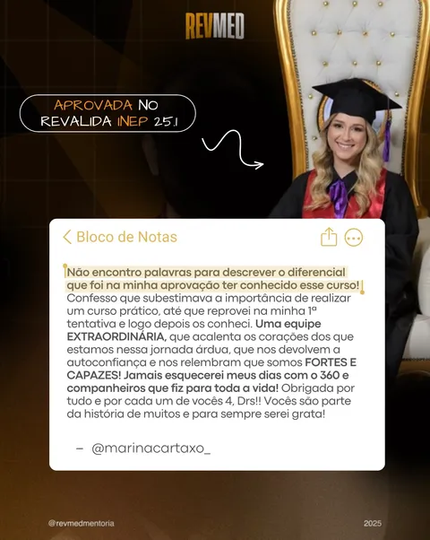 Depoimento de Dra. Marina Cartaxo — aprovado no Revalida INEP 25.1